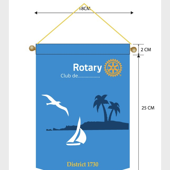 Fanion Rotary club (minimum 50 pièces)