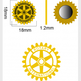 Insigne sceau Rotary  aimanté diamètre 1.8 CM (X50 pièces)