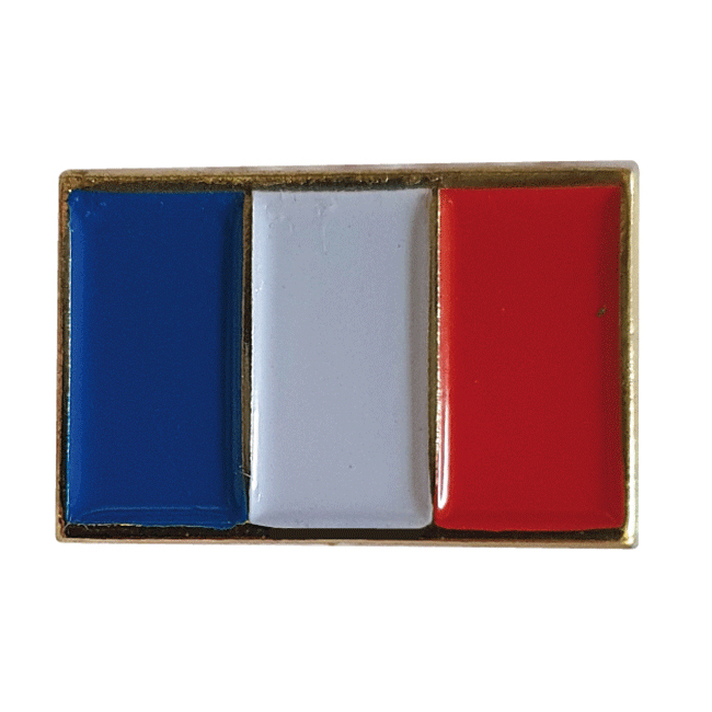 Insigne drapeau Bleu Blanc Rouge Dimensions 1.4cmx0,8cm- pack 50  en stock